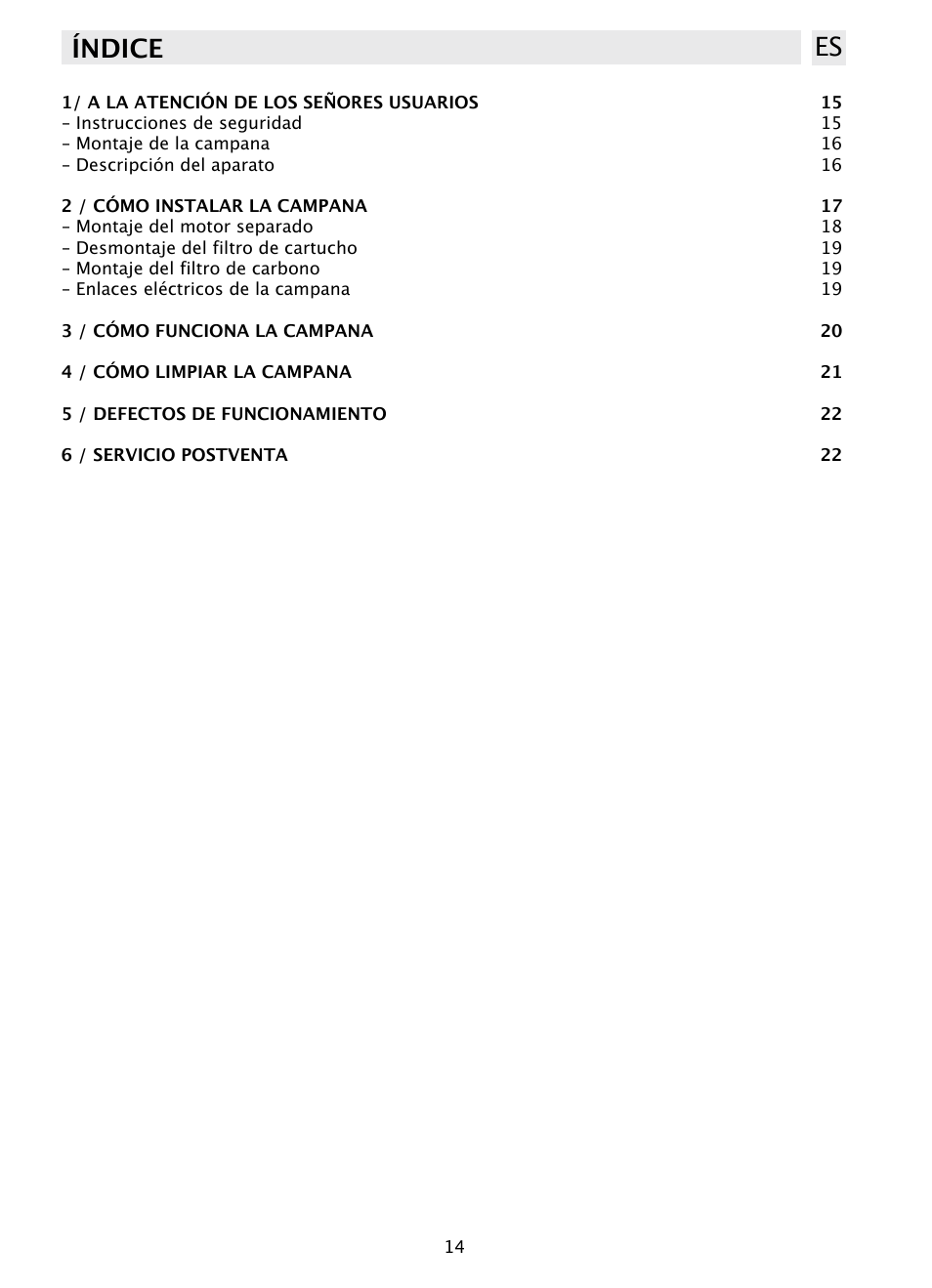 Índice es | DE DIETRICH DHD1103X User Manual | Page 14 / 48