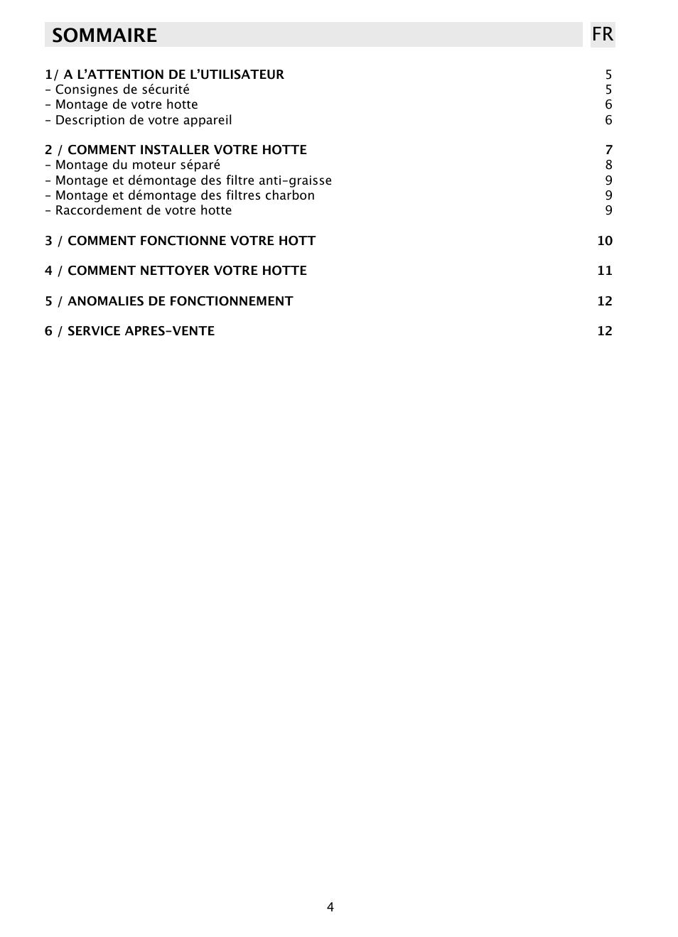 Sommaire fr | DE DIETRICH DHD1103X User Manual | Page 4 / 48