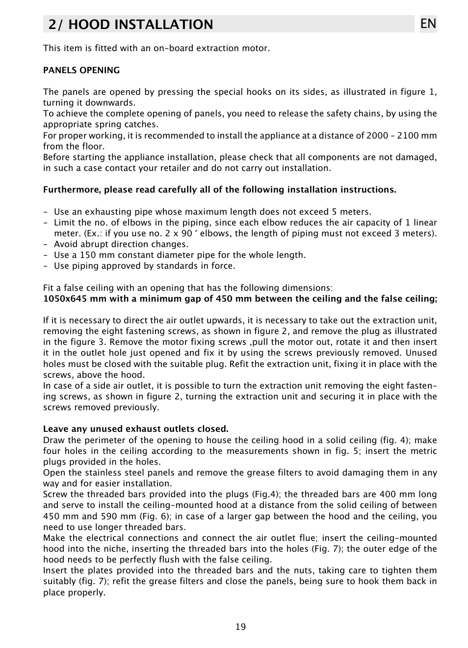 2/ hood installation en | DE DIETRICH DHD1131 User Manual | Page 19 / 66