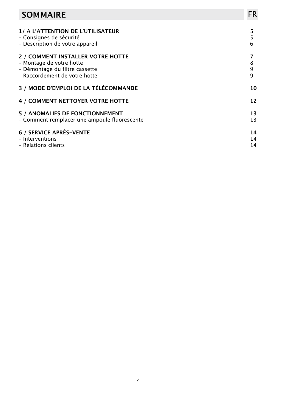 Sommaire fr | DE DIETRICH DHD1131 User Manual | Page 4 / 66