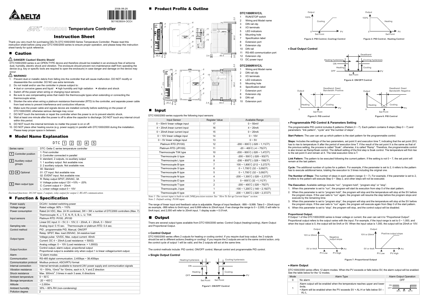 Delta Electronics DTC2000 Series User Manual | 2 pages