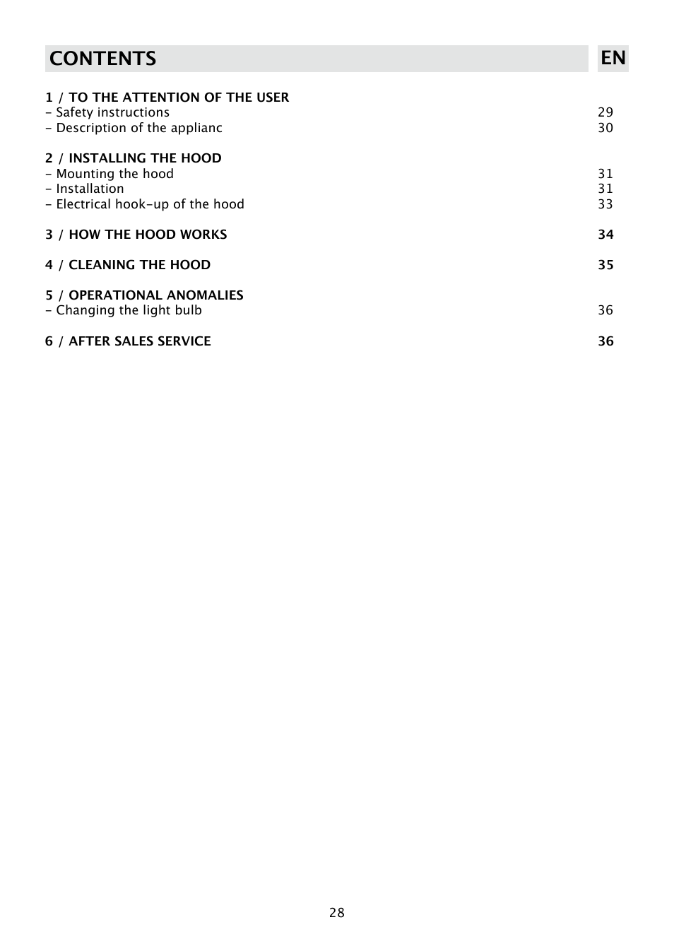 Contents en | DE DIETRICH DHD585XE1 User Manual | Page 28 / 152