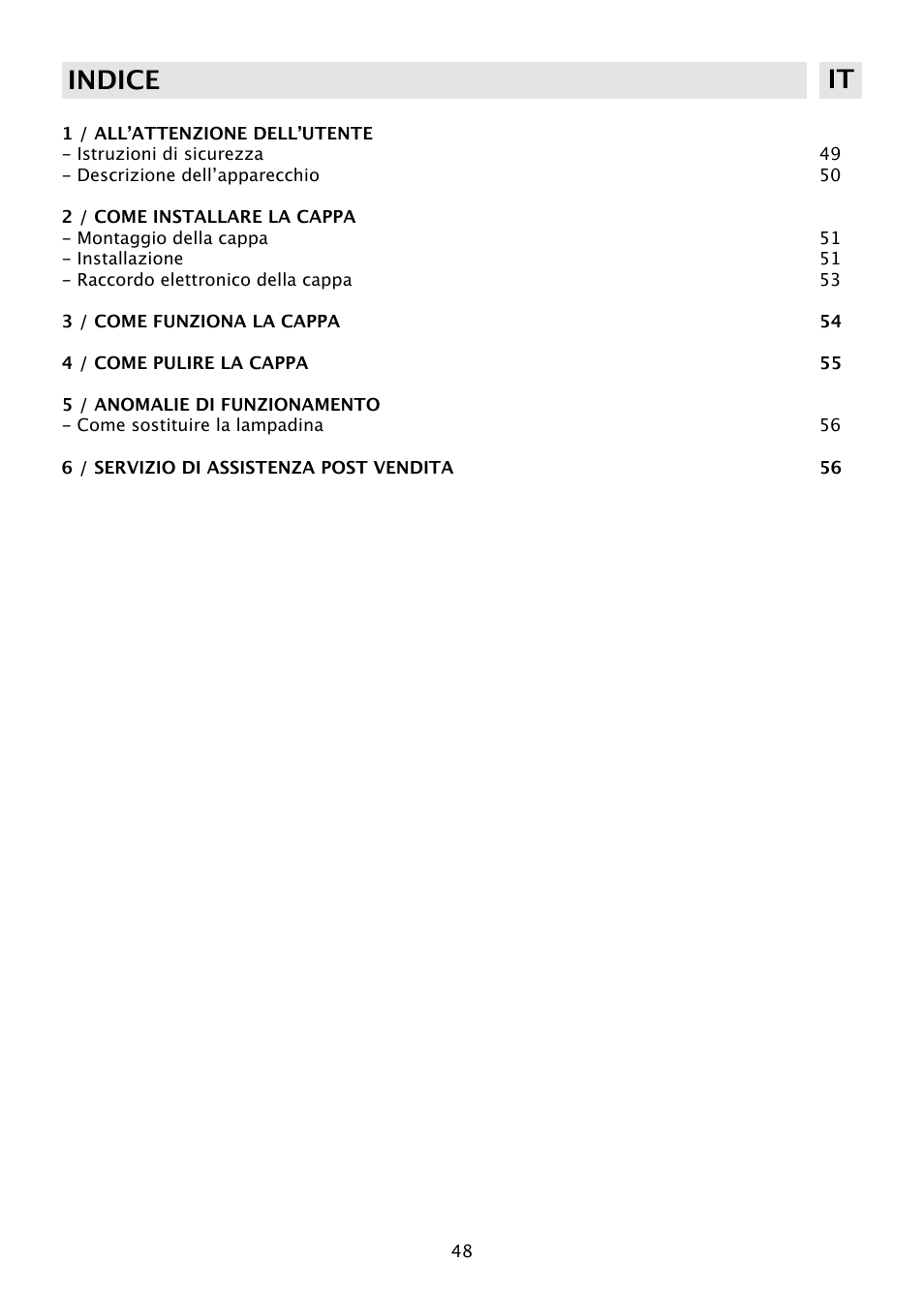 Indice it | DE DIETRICH DHD585XE1 User Manual | Page 48 / 152