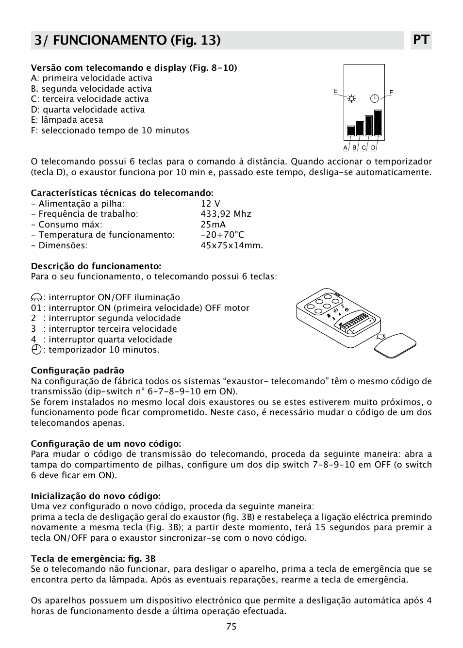 3/ funcionamento (fig. 13) pt | DE DIETRICH DHD585XE1 User Manual | Page 75 / 152