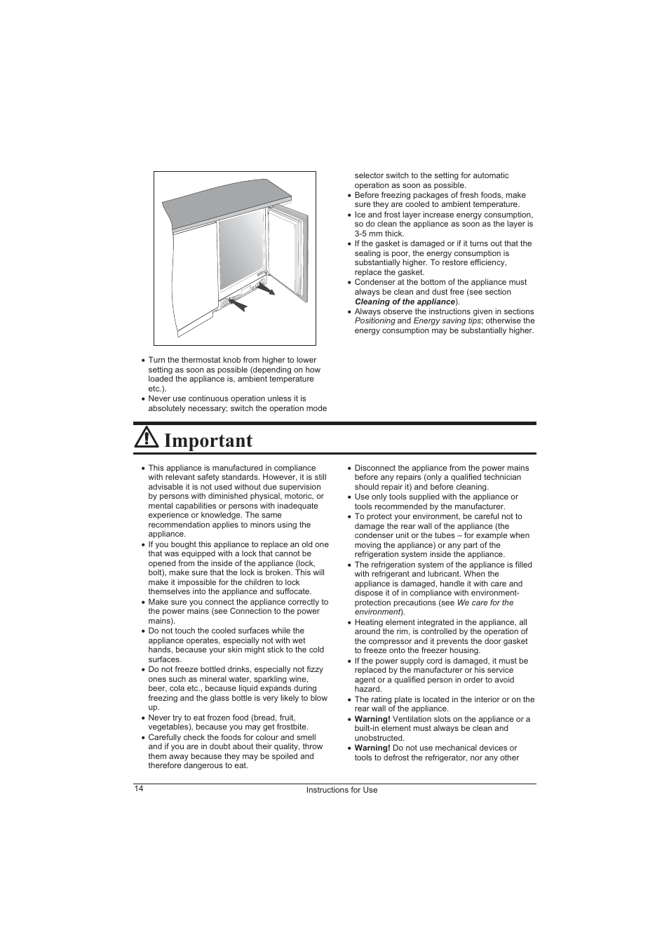 Important | DE DIETRICH DFF1310J User Manual | Page 3 / 10