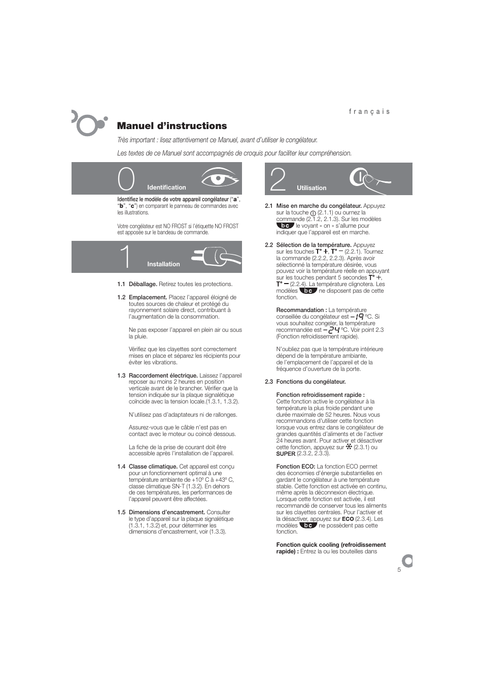 Manuel d’instructions | DE DIETRICH DFN1324i User Manual | Page 7 / 82