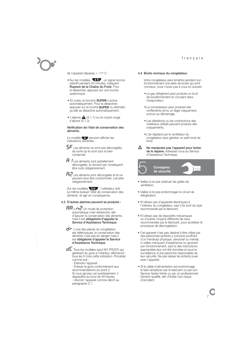 DE DIETRICH DFN1324i User Manual | Page 9 / 82