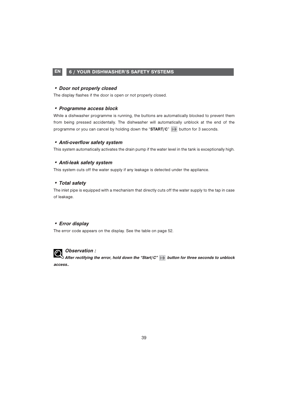 DE DIETRICH DQC840BE1 User Manual | Page 10 / 31