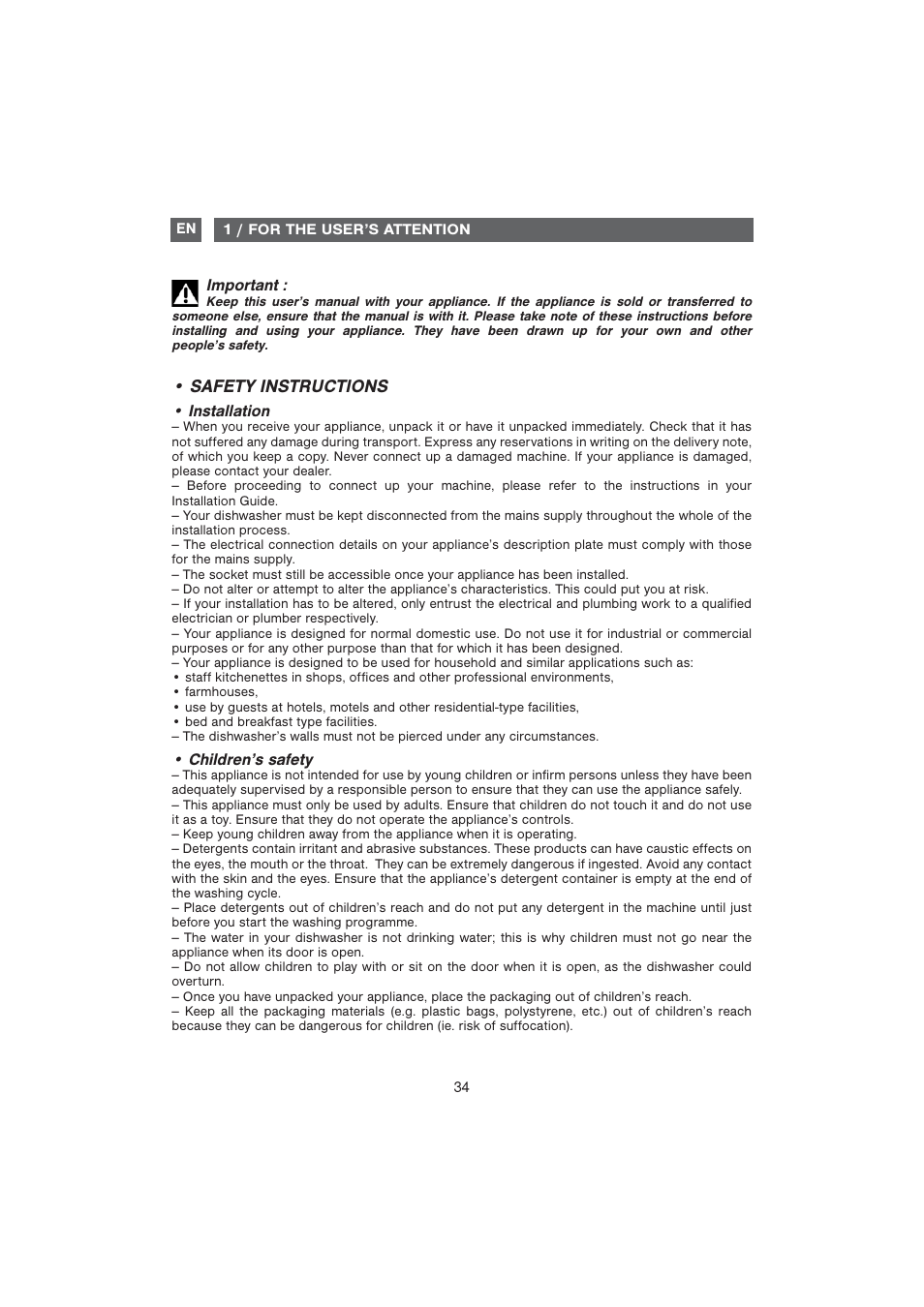 DE DIETRICH DVF1280 User Manual | Page 3 / 33