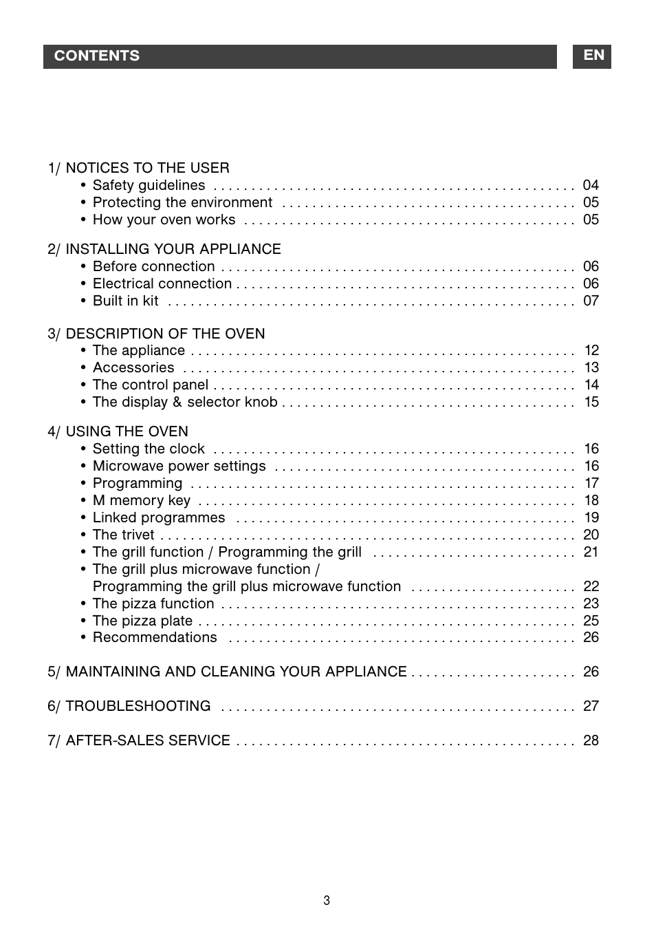 DE DIETRICH DME1129 User Manual | Page 3 / 29