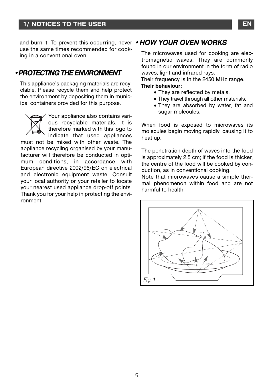 How your oven works •protecting the environment | DE DIETRICH DME1129 User Manual | Page 5 / 29