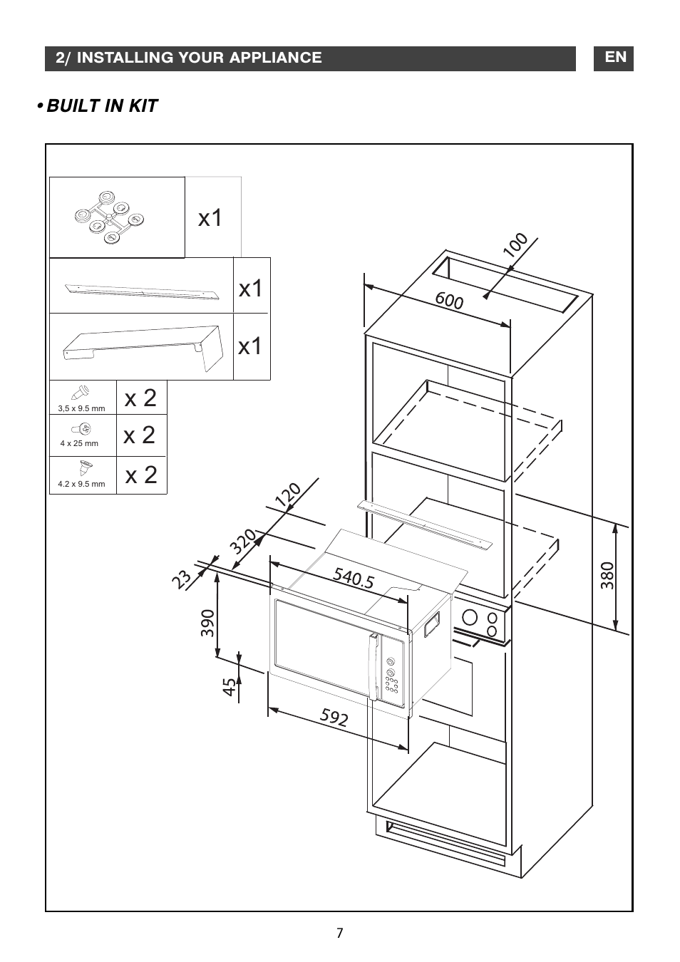 X1 x 2 | DE DIETRICH DME1129 User Manual | Page 7 / 29