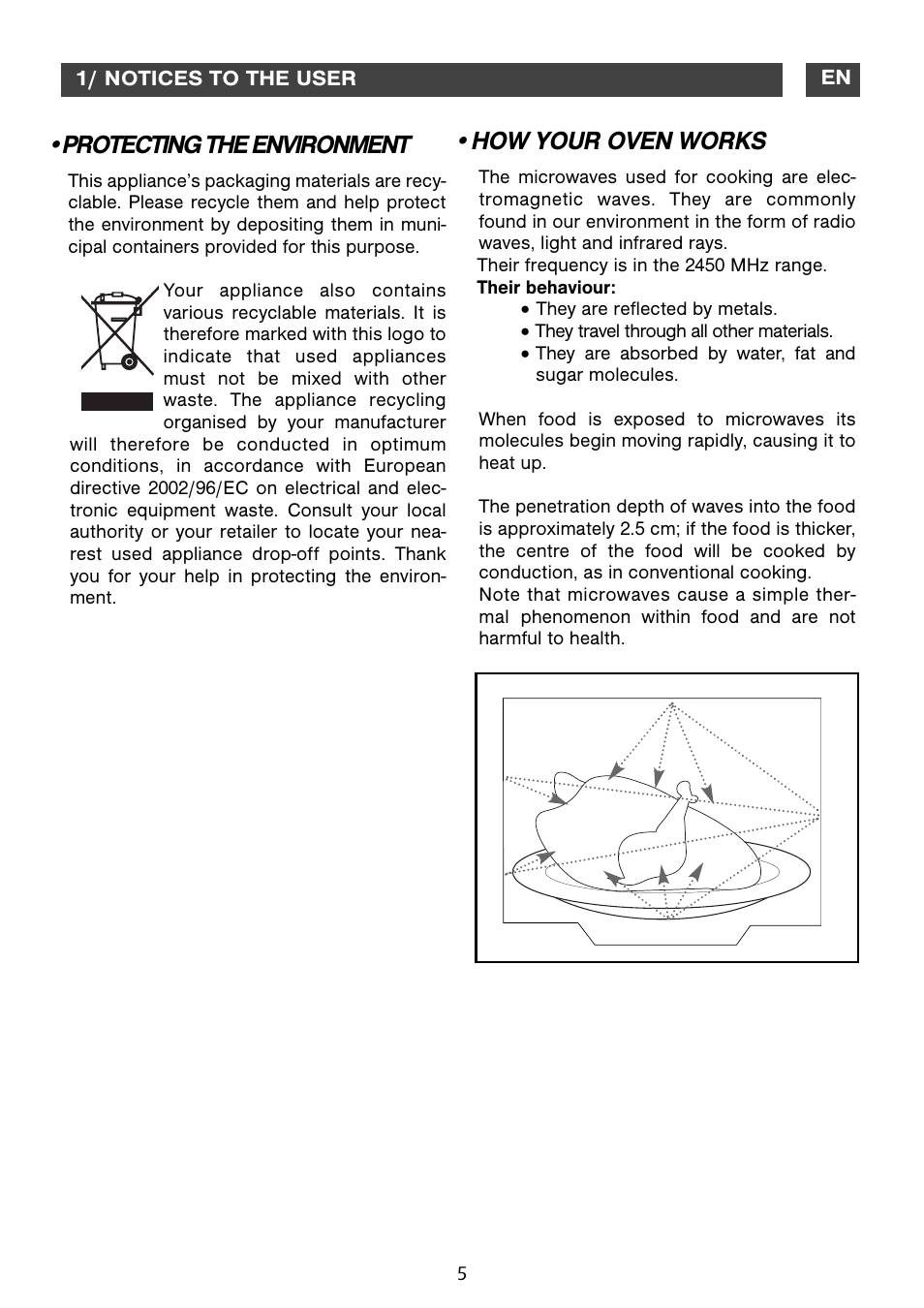 How your oven works •protecting the environment | DE DIETRICH DME1115 User Manual | Page 5 / 16