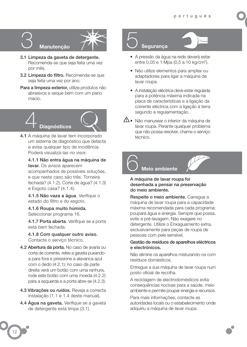 DE DIETRICH DFW1084WA User Manual | Page 12 / 56