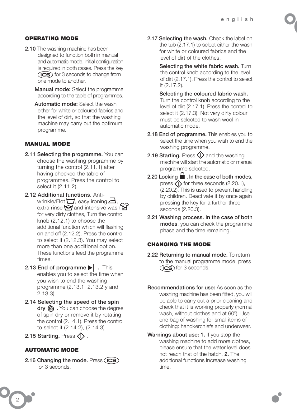 DE DIETRICH DFW1084WA User Manual | Page 2 / 56
