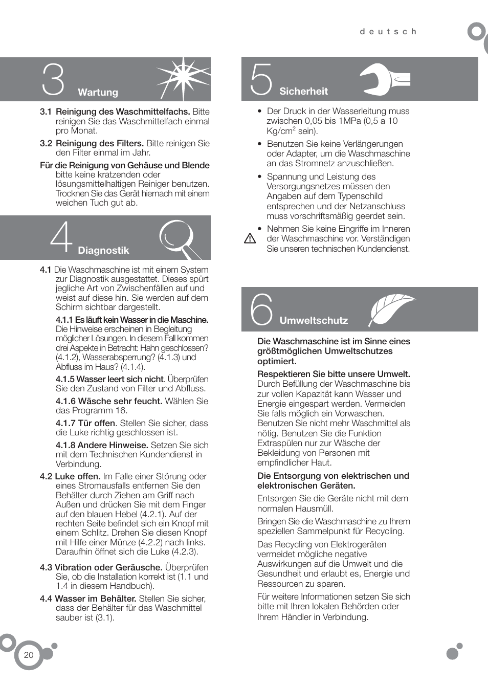 DE DIETRICH DFW1084WA User Manual | Page 20 / 56