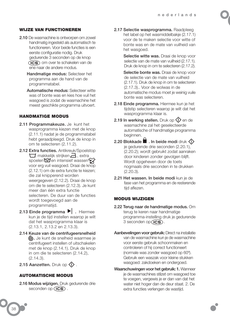 DE DIETRICH DFW1084WA User Manual | Page 38 / 56