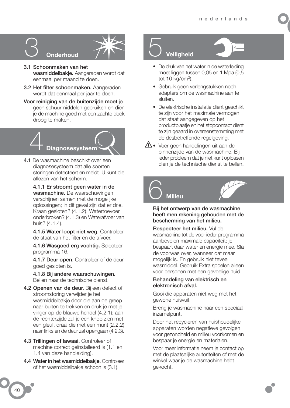 DE DIETRICH DFW1084WA User Manual | Page 40 / 56