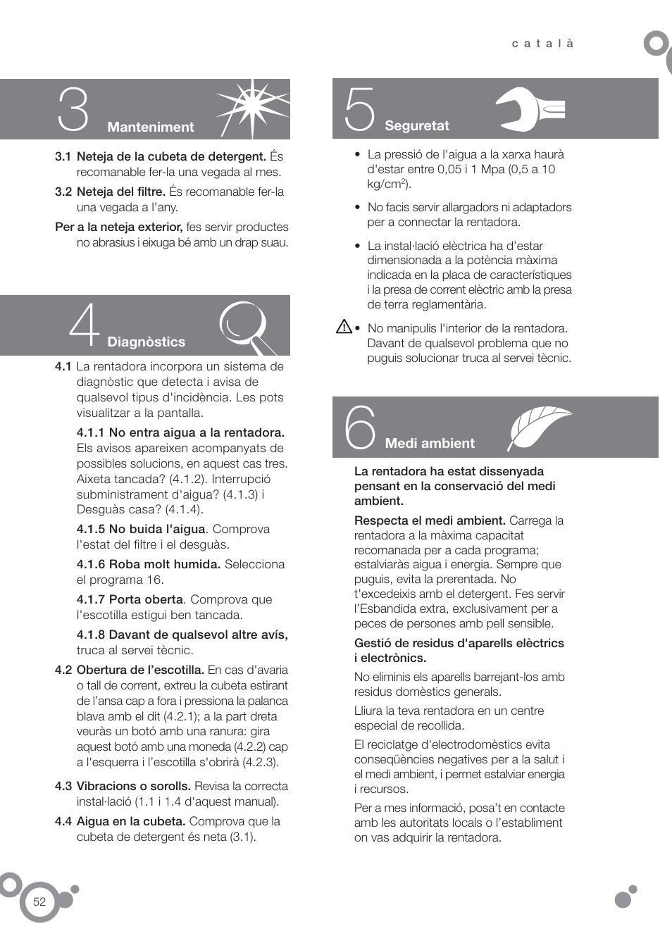 DE DIETRICH DFW1084WA User Manual | Page 52 / 56