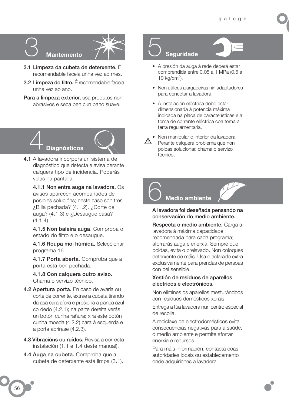 DE DIETRICH DFW1084WA User Manual | Page 56 / 56