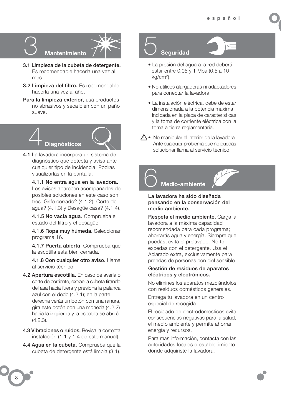 DE DIETRICH DFW1084WA User Manual | Page 8 / 56