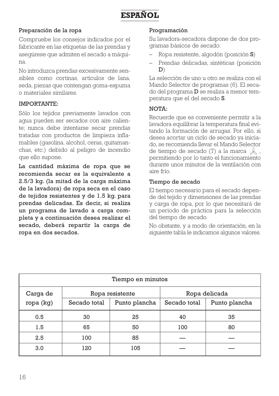 Español | DE DIETRICH DLZ491JE1 User Manual | Page 16 / 88