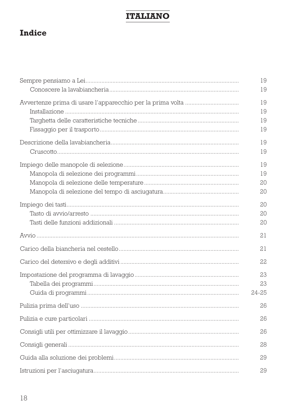 Indice, Italiano | DE DIETRICH DLZ491JE1 User Manual | Page 18 / 88