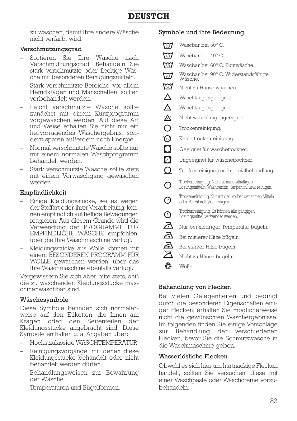 Deustch | DE DIETRICH DLZ491JE1 User Manual | Page 83 / 88