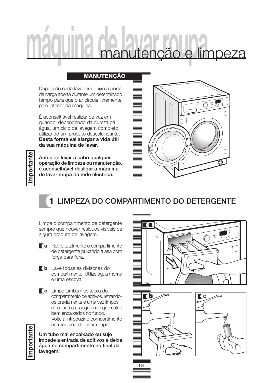 Máquina de lavar roupa, Manutenção e limpeza | DE DIETRICH DLZ614BE1 User Manual | Page 18 / 46