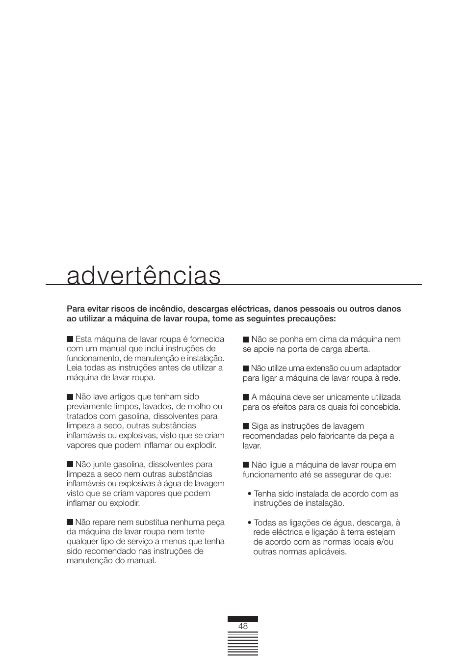 Advertências | DE DIETRICH DLZ614BE1 User Manual | Page 2 / 46