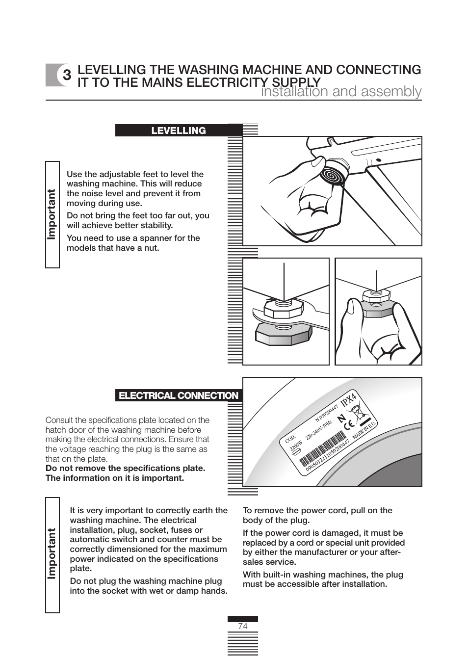 Installation and assembly 3 | DE DIETRICH DLZ614BE1 User Manual | Page 28 / 46