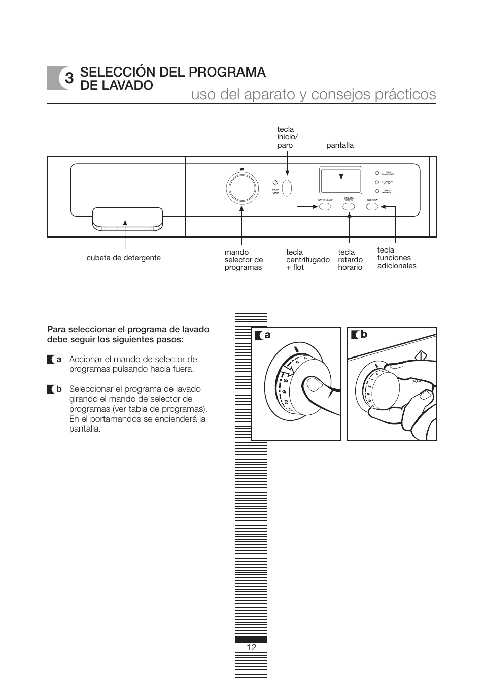 Uso del aparato y consejos prácticos, Selección del programa de lavado | DE DIETRICH DLZ614JE1 User Manual | Page 12 / 92