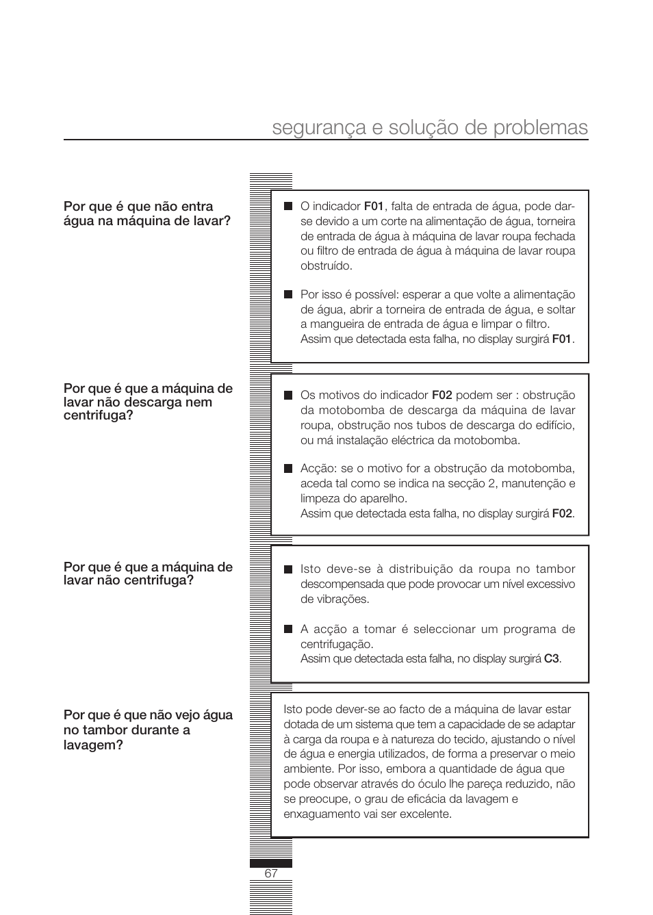 Segurança e solução de problemas | DE DIETRICH DLZ692JE1 User Manual | Page 67 / 92