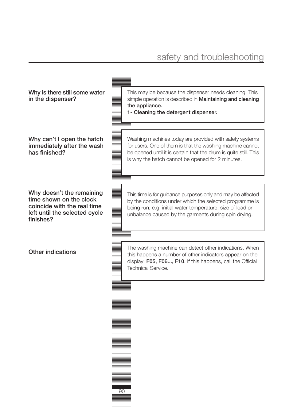 Safety and troubleshooting | DE DIETRICH DLZ692JE1 User Manual | Page 90 / 92