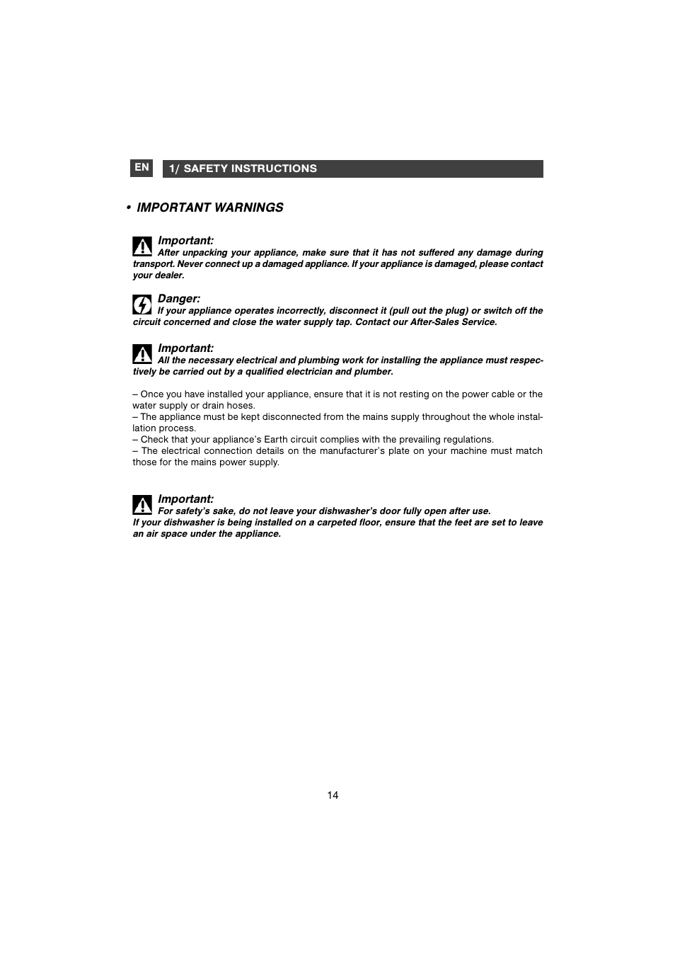 DE DIETRICH DVH610 User Manual | Page 2 / 11