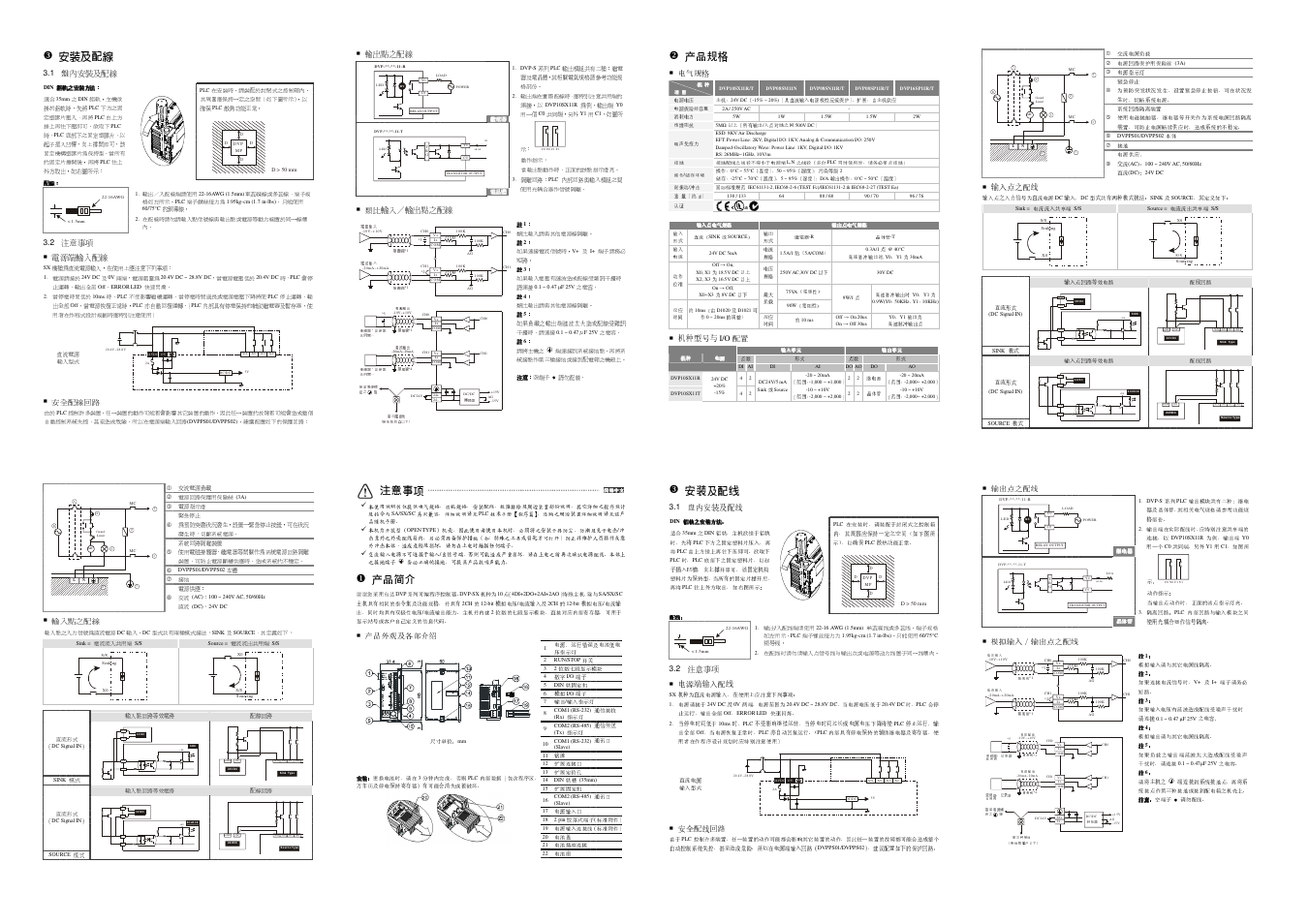 24v ov, X1 x2 s/s x0, 0 . 3 a | 安裝及配線, 注意事項, 產品簡介, 產品規格 | Delta Electronics PLC DVP Series DVP-SX User Manual | Page 2 / 2