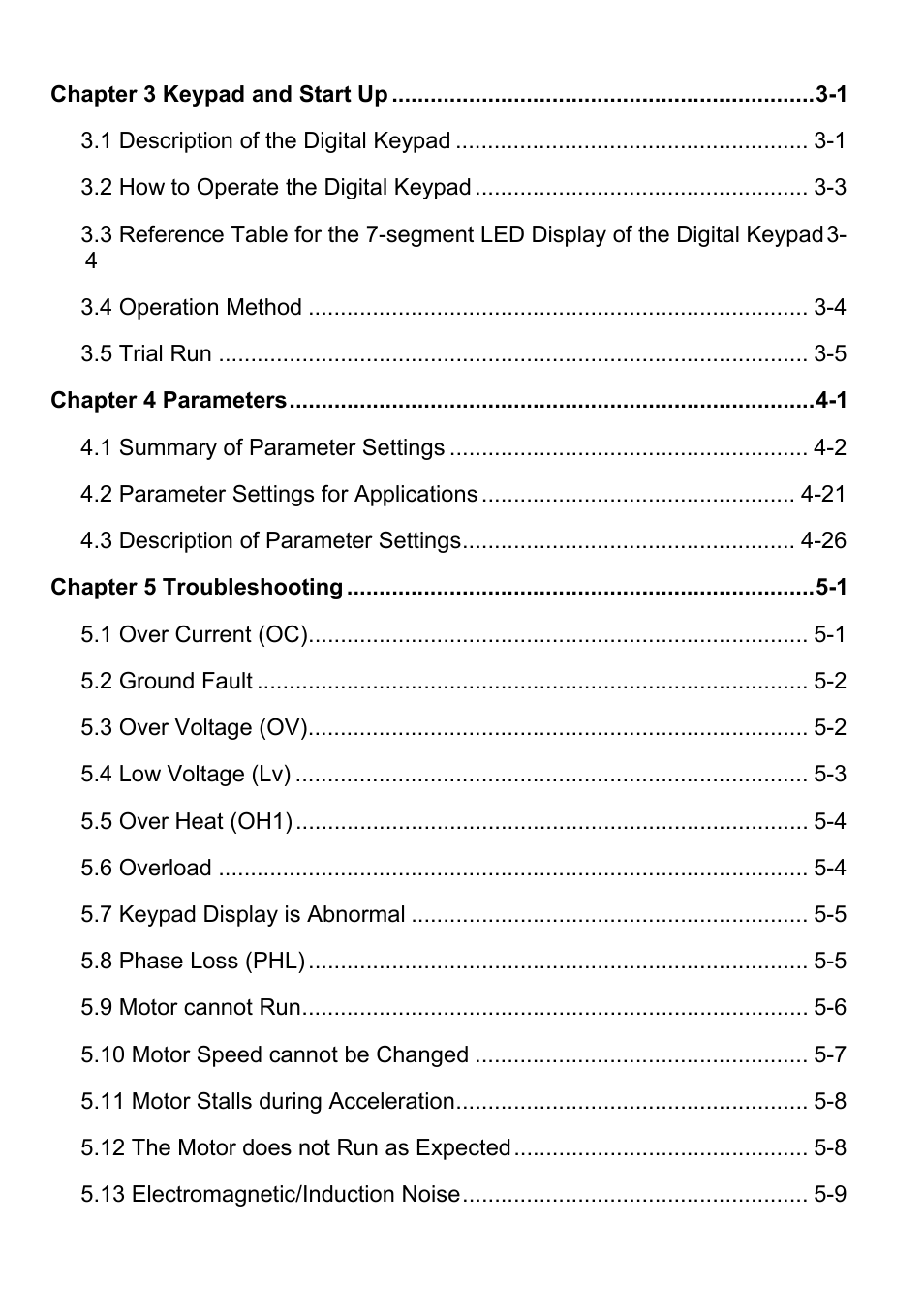 Delta Electronics AC Motor Drive VFD-EL User Manual | Page 7 / 209