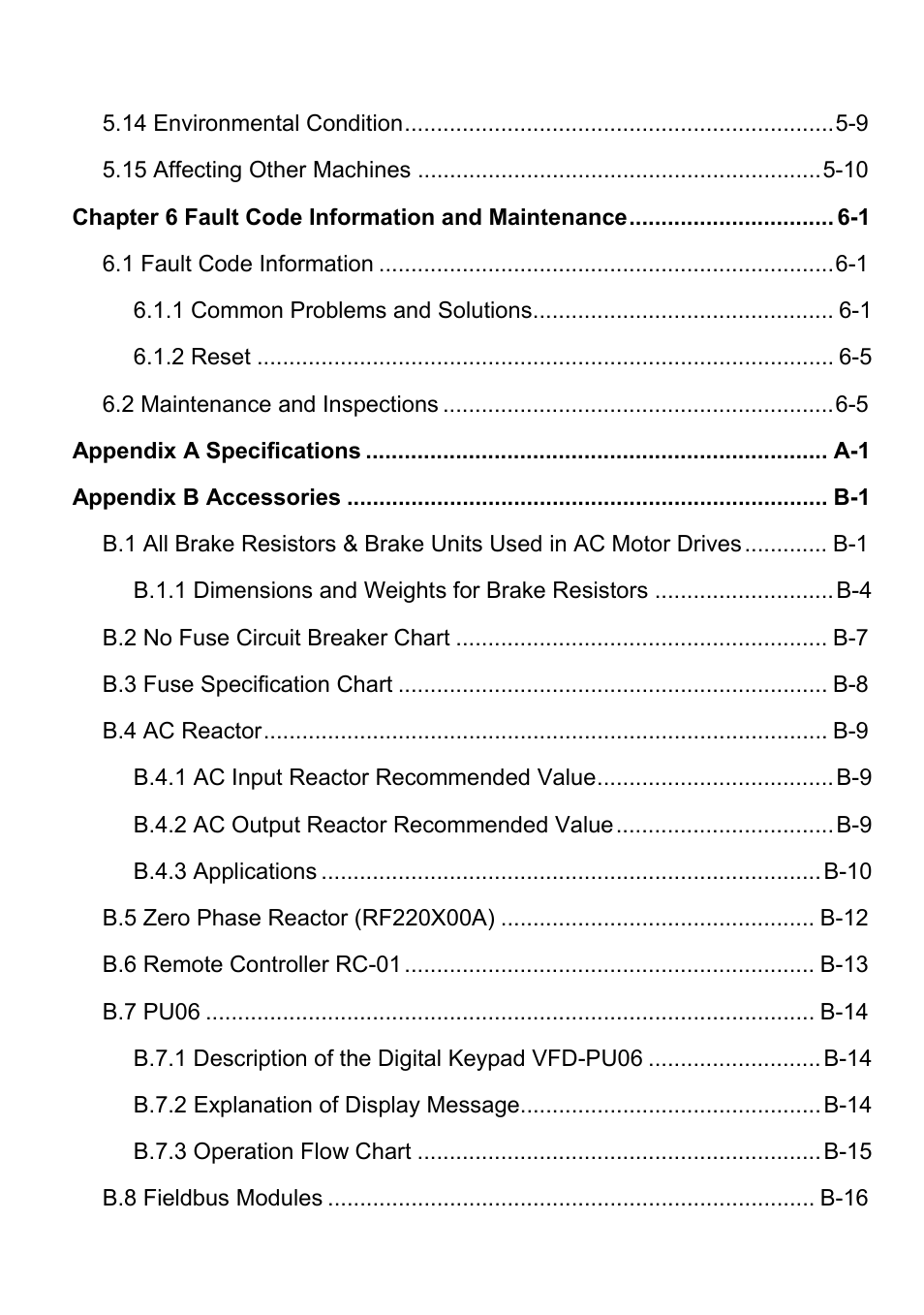 Delta Electronics AC Motor Drive VFD-EL User Manual | Page 8 / 209