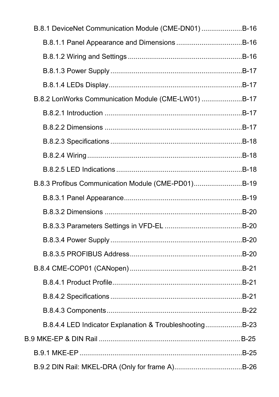 Delta Electronics AC Motor Drive VFD-EL User Manual | Page 9 / 209