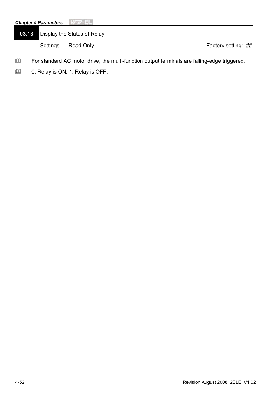 Delta Electronics AC Motor Drive VFD-EL User Manual | Page 95 / 209