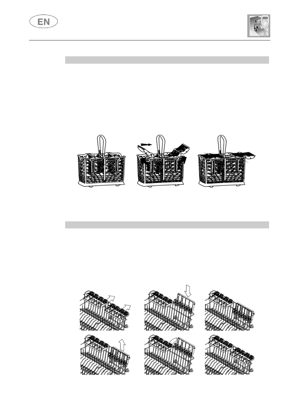 User instructions, Upper basket | DE DIETRICH DVY1010 User Manual | Page 26 / 33