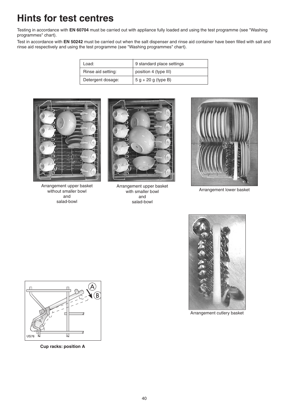 Hints for test centres | DE DIETRICH DVY430 User Manual | Page 40 / 60