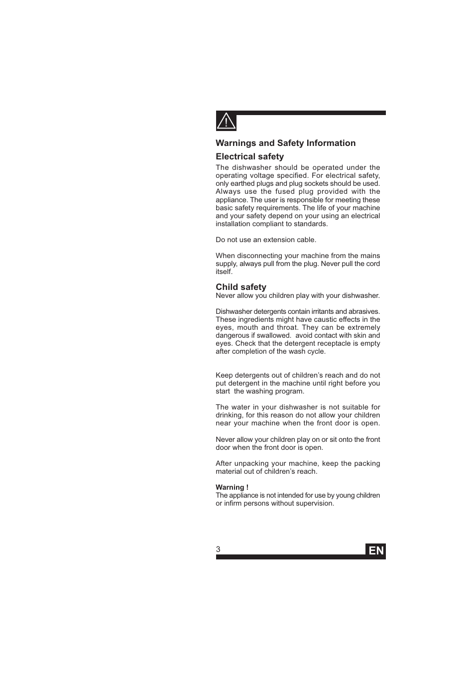 DE DIETRICH DVY640 User Manual | Page 5 / 19