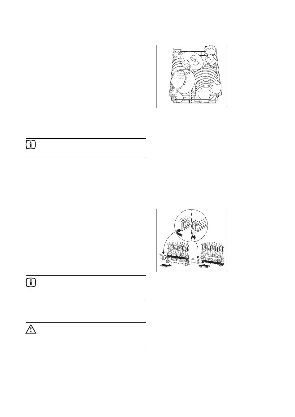 Le panier supérieur, Réglage en hauteur du panier supérieur | DE DIETRICH VM7451 User Manual | Page 30 / 61