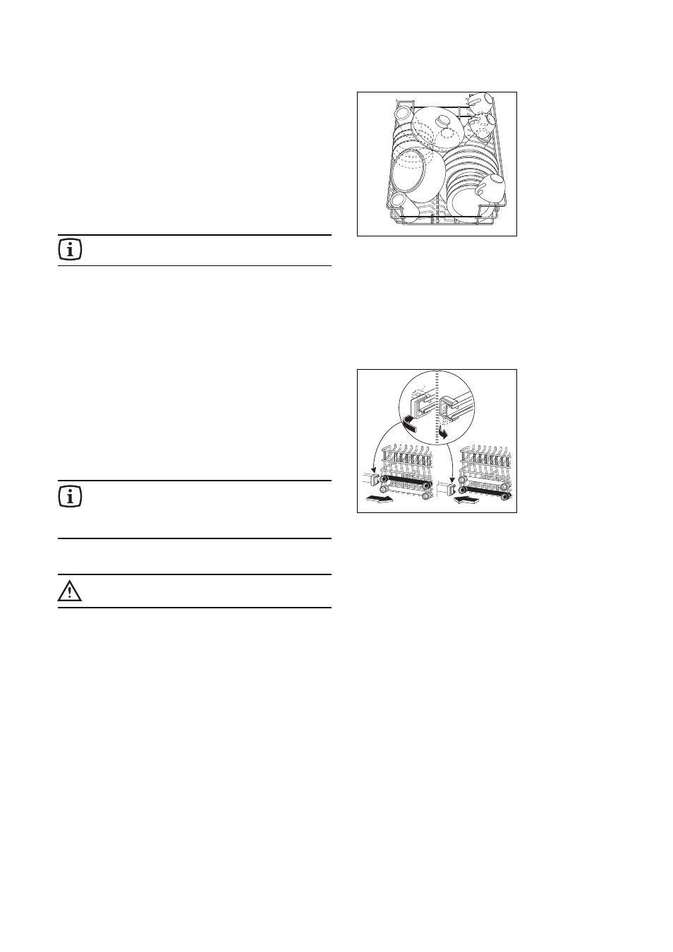 The upper basket, Adjusting the height of the upper basket | DE DIETRICH VM7451 User Manual | Page 49 / 61