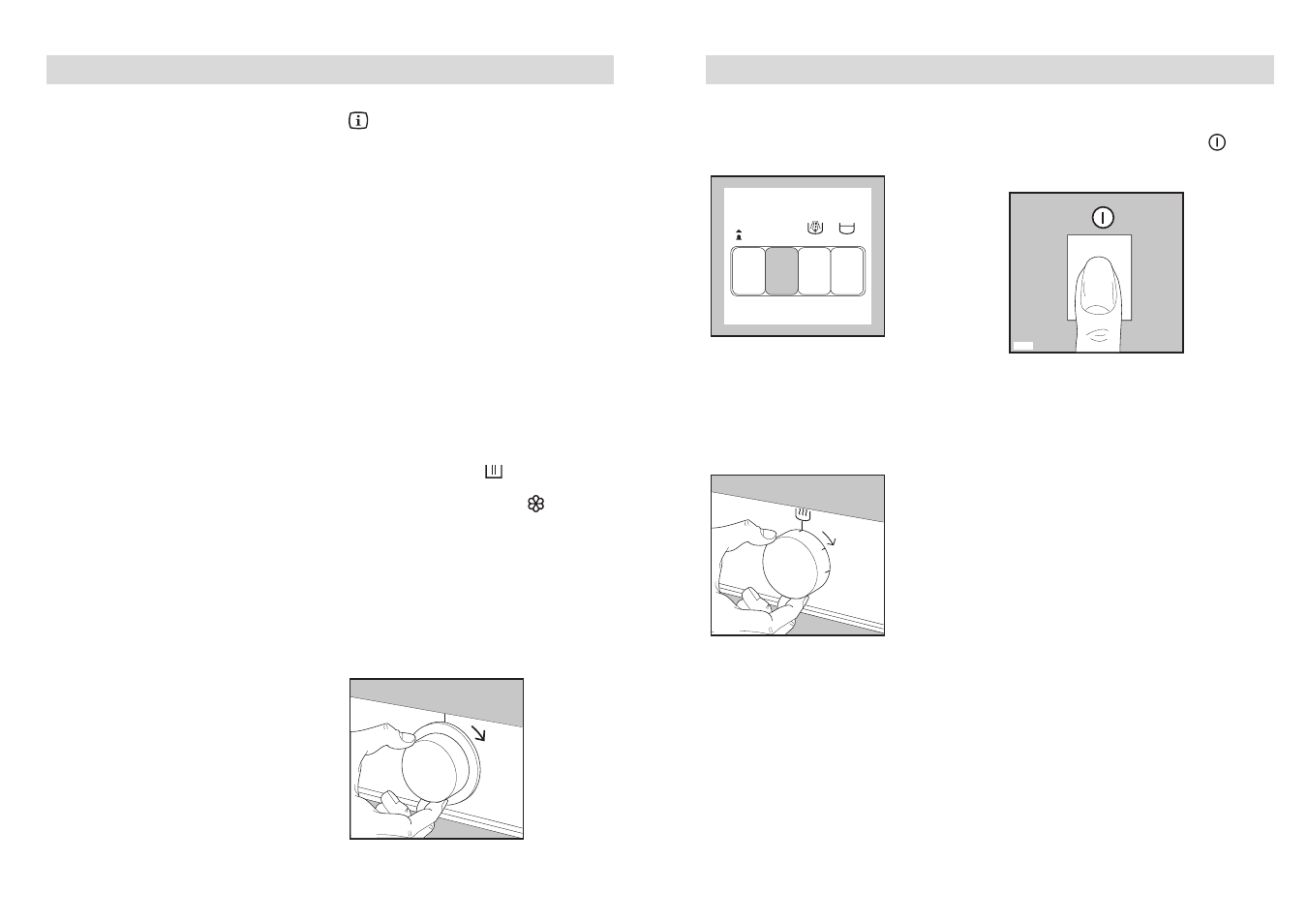 Select the required option, Select the required time, Start the machine | At the end of the programme, Operating sequence 5. at the end of the programme, Washing & drying, Load the laundry, Measure out the detergent and fabric softener, Select the required programme, Operating sequence | DE DIETRICH WBD1211 User Manual | Page 7 / 23