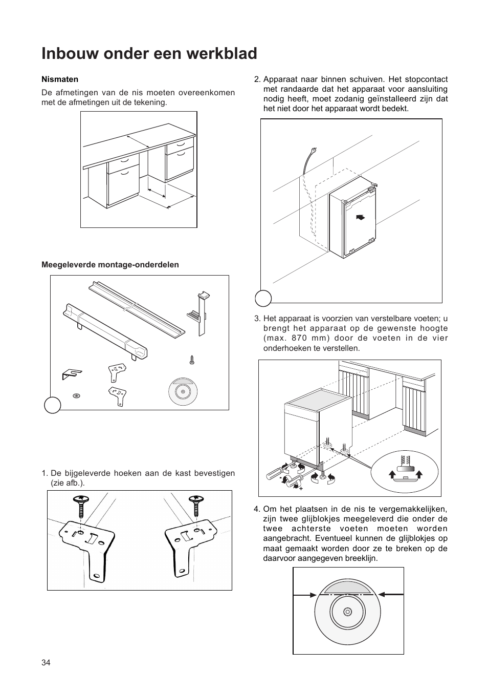 Inbouw onder een werkblad | DE DIETRICH DFF310JE1 User Manual | Page 34 / 76