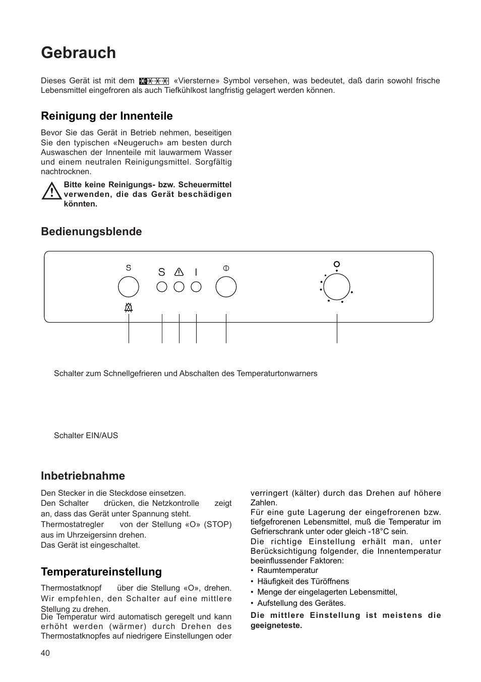 Gebrauch | DE DIETRICH DFF310JE1 User Manual | Page 40 / 76