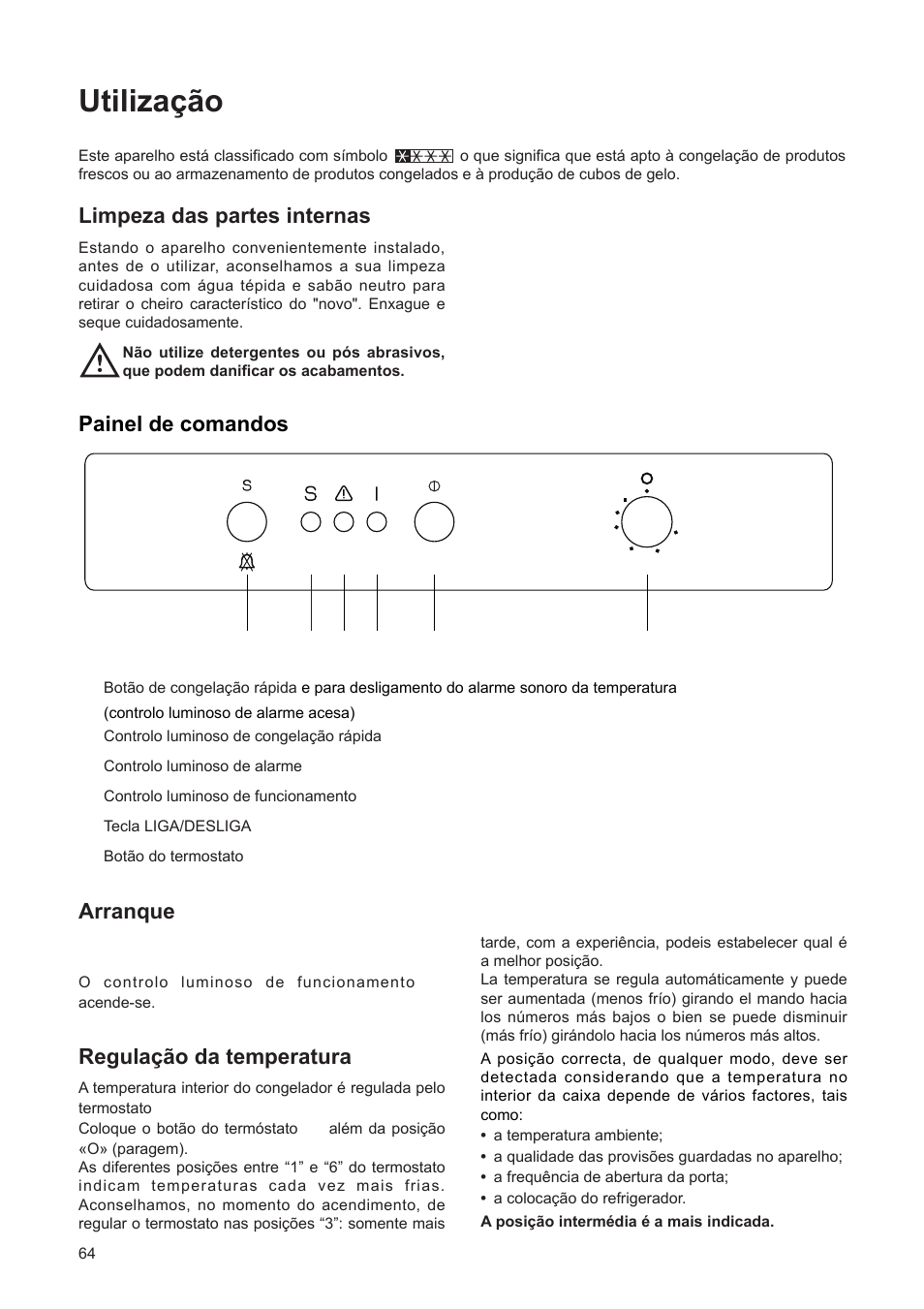 Utiliza•‹o | DE DIETRICH DFF310JE1 User Manual | Page 64 / 76