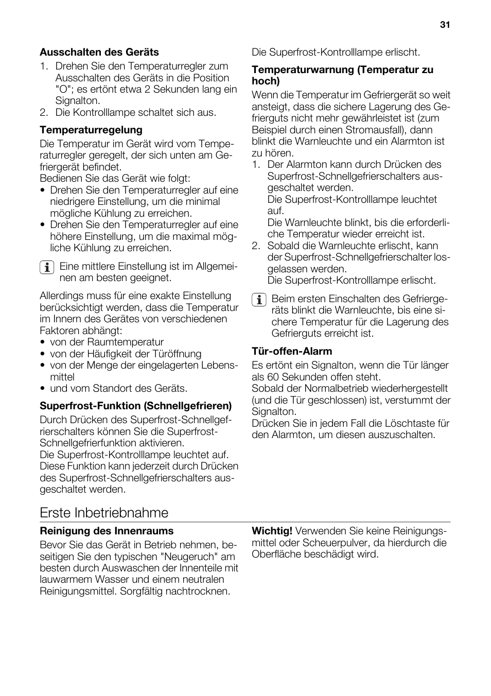 Erste inbetriebnahme | DE DIETRICH DFF910JE User Manual | Page 31 / 56